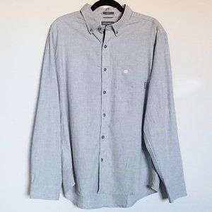 NWT Eddie Bauer Men's Long Sleeve Classic Fit Heather Gray Button Down